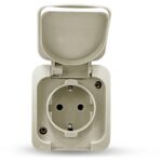 Geyer Επίτοιχη πρίζα σούκο IP44 γκρι
