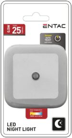 Entac Φωτάκι Νυκτός 0.5W Τετράγωνο Θερμό  Άσπρο