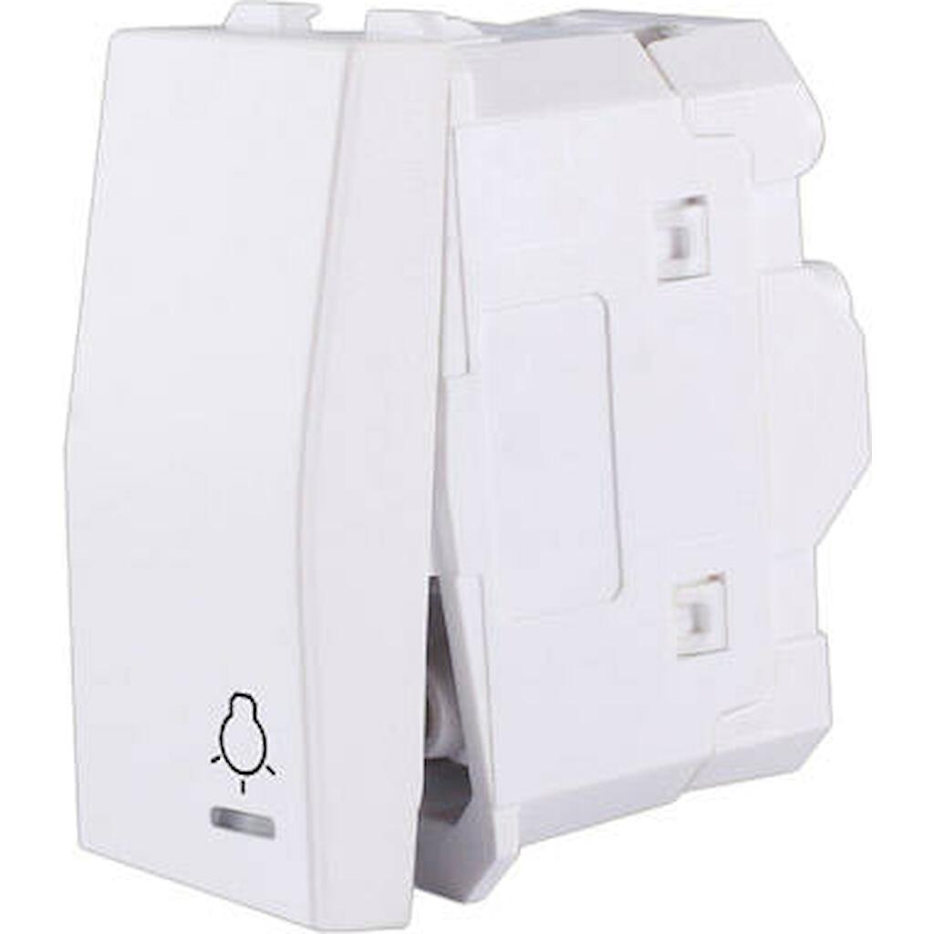 730301S_2 Geyer Διακόπτης απλός με εκτυπωμένη ενδεικτική λυχνία φωτιζόμενος 1 θέσης Λευκός 10ΑΧ 250V - Image 1