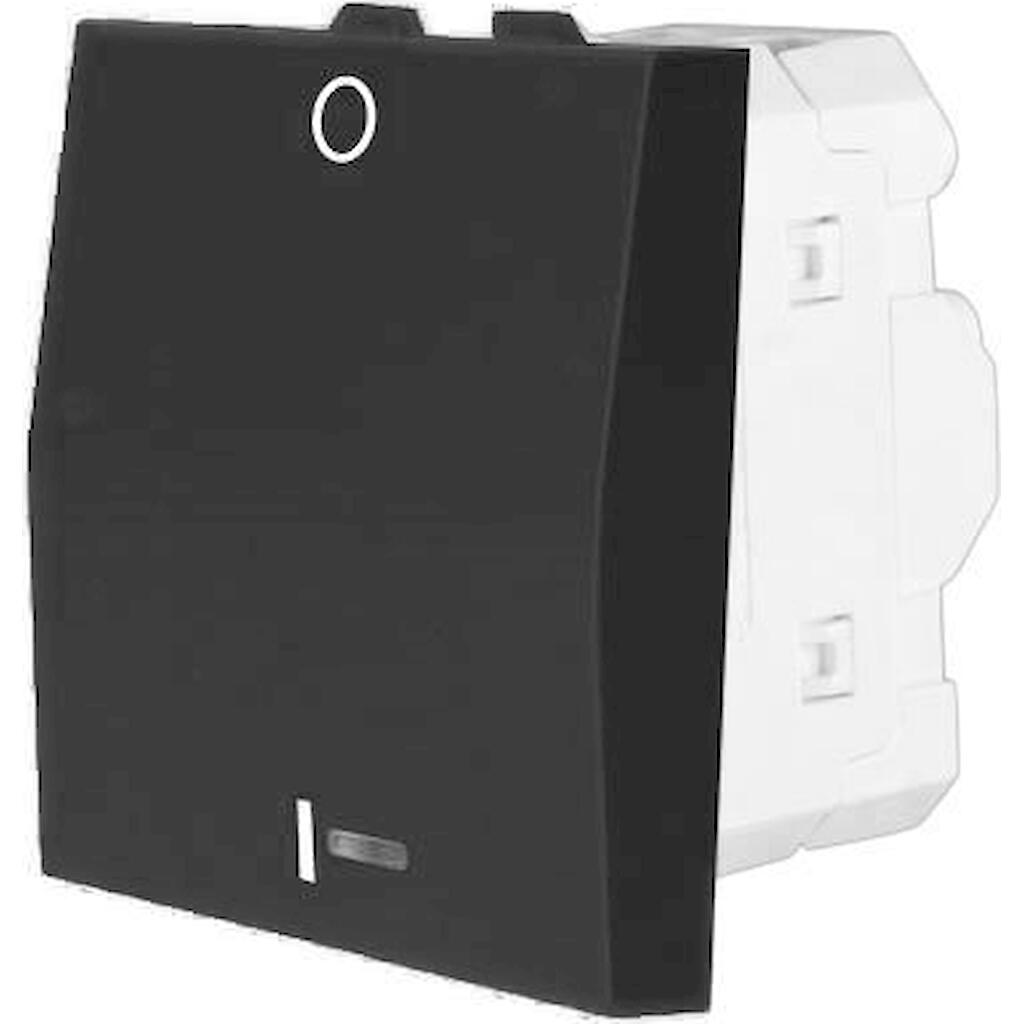 732605S_4 Geyer Διακόπτης Κ/Ρ με ενδεικτική λυχνία2 θέσεων Μαύρος 10ΑΧ 250V - Image 1