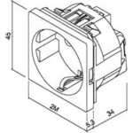 Geyer Πρίζα σουκο 2 θέσεων Μαύρη 2Ρ+Ε 16Α 250V
