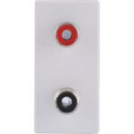 Geyer Πρίζα ηχείων 1 θέσης 2XRCA Λευκή