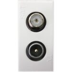 Geyer Πρίζα TV-SAT διελεύσεως 1 θέσης Λευκή 10db 2 εξόδων