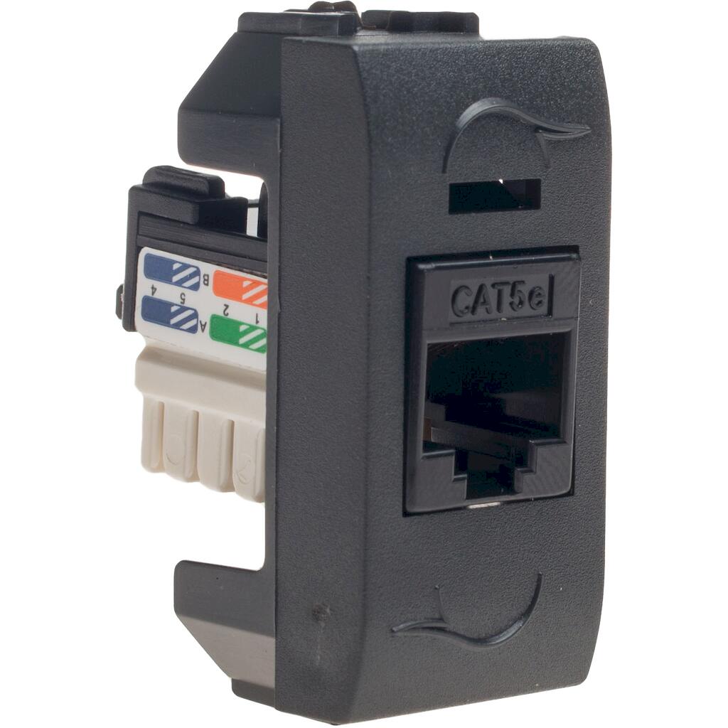 7764.C5_4 Geyer Μηχανισμός πρίζας Η/Υ RJ45 γραφίτης - Image 1