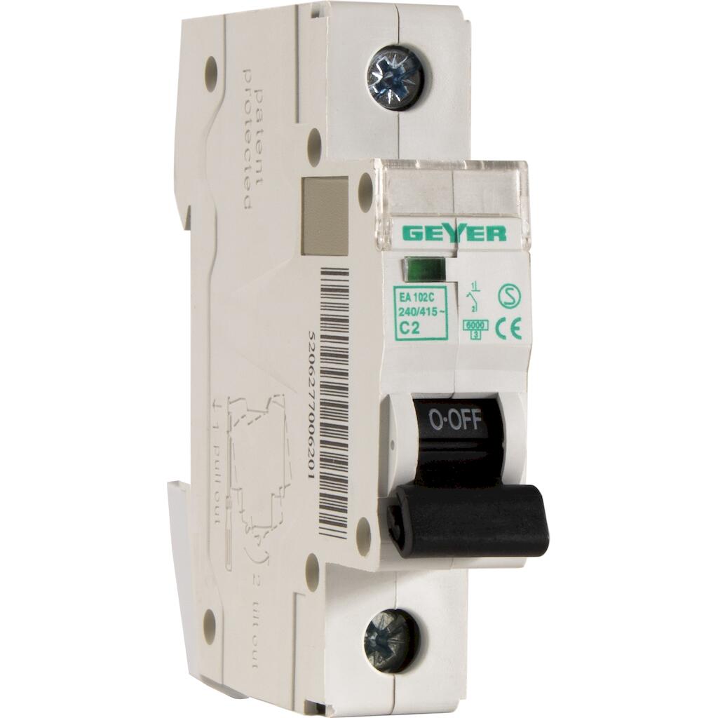EA-102C_4 Geyer Αυτόματη ασφάλεια 1P C 2A 6kA - Image 1