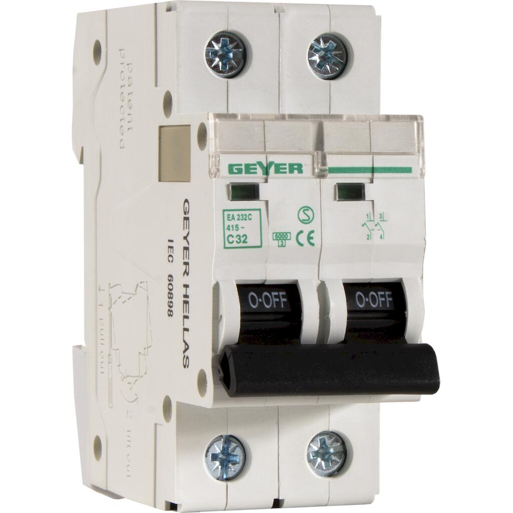 EA-232C_4 Geyer Αυτόματη ασφάλεια 2P C 32A 6kA - Image 1