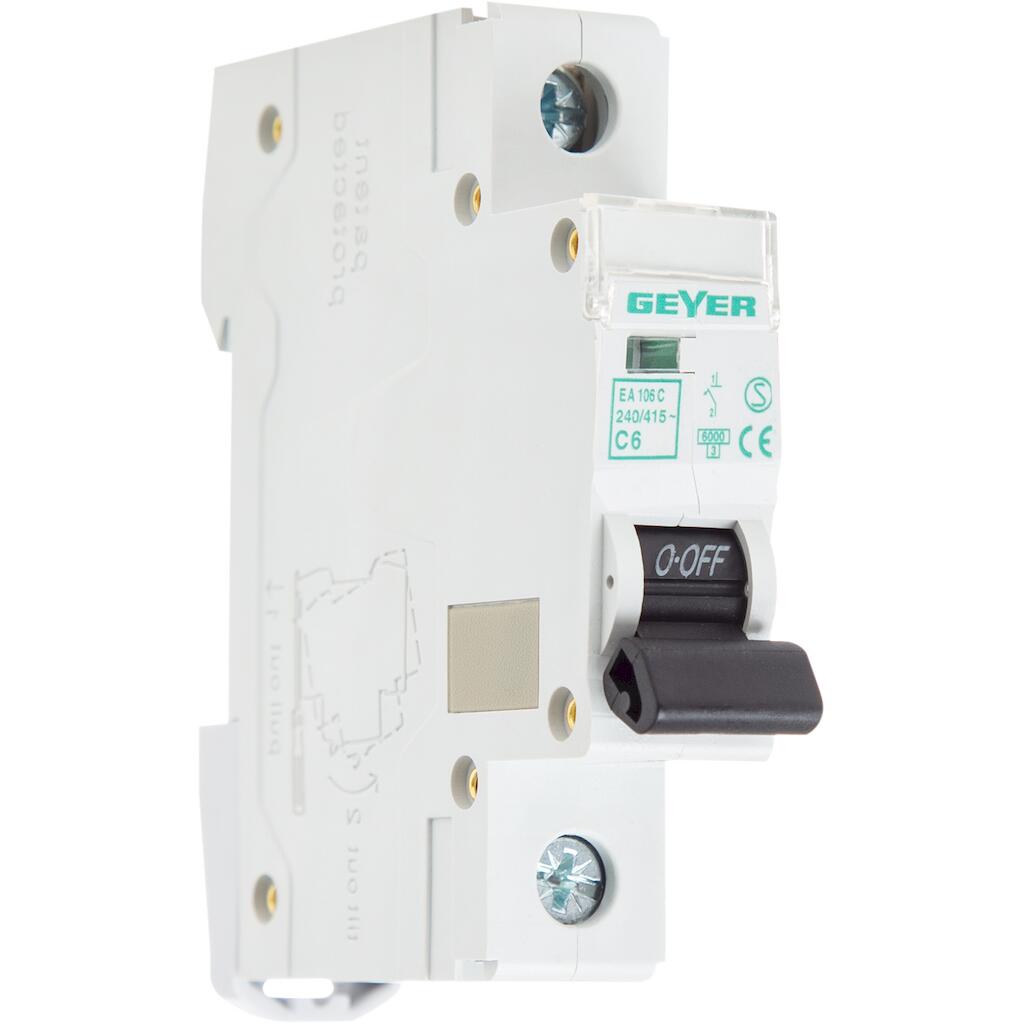 EA106C_4 Geyer Αυτόματη ασφάλεια 1P C 6A 6kA - Image 1