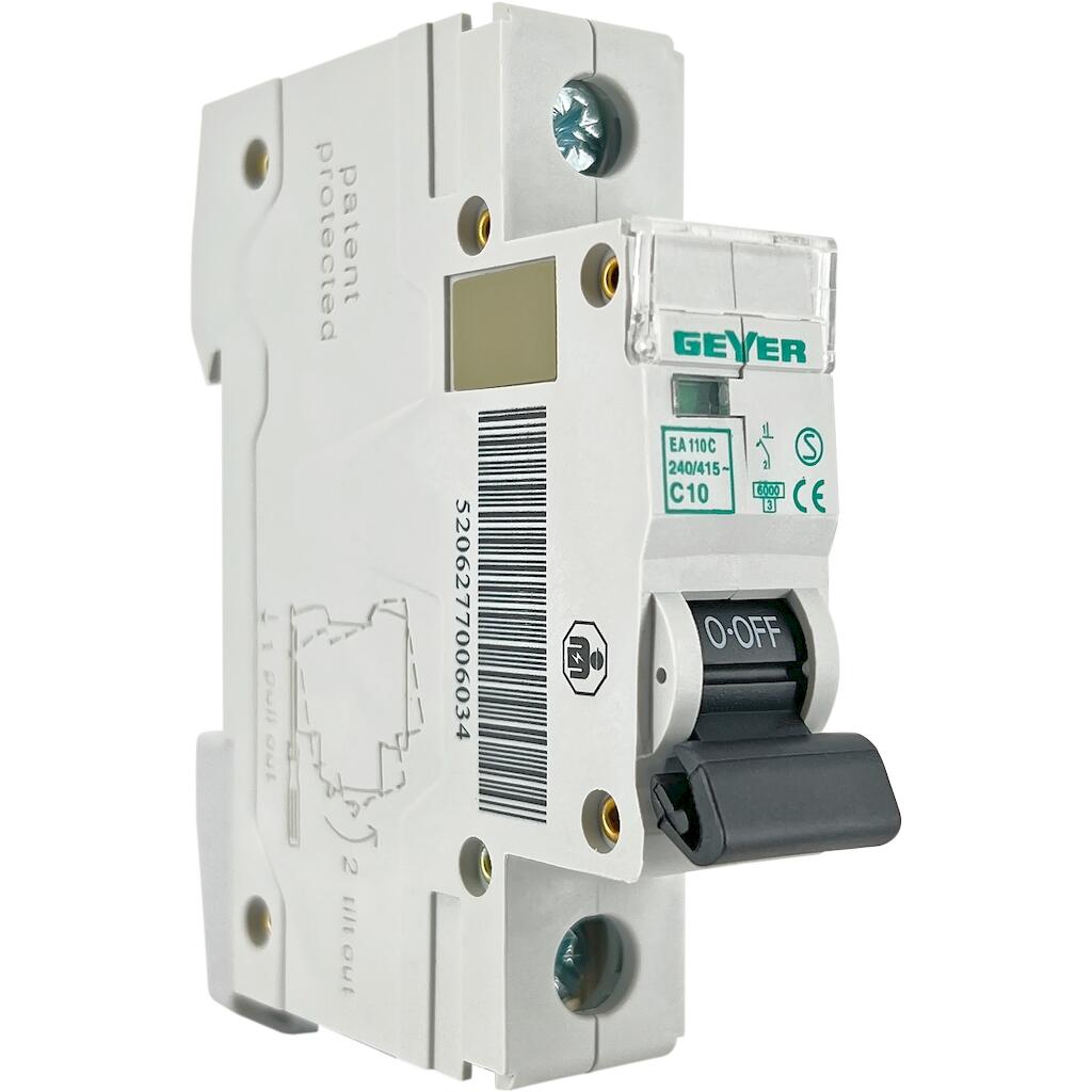 EA110C_4 Geyer Αυτόματη ασφάλεια 1P C 10A 6kA - Image 1