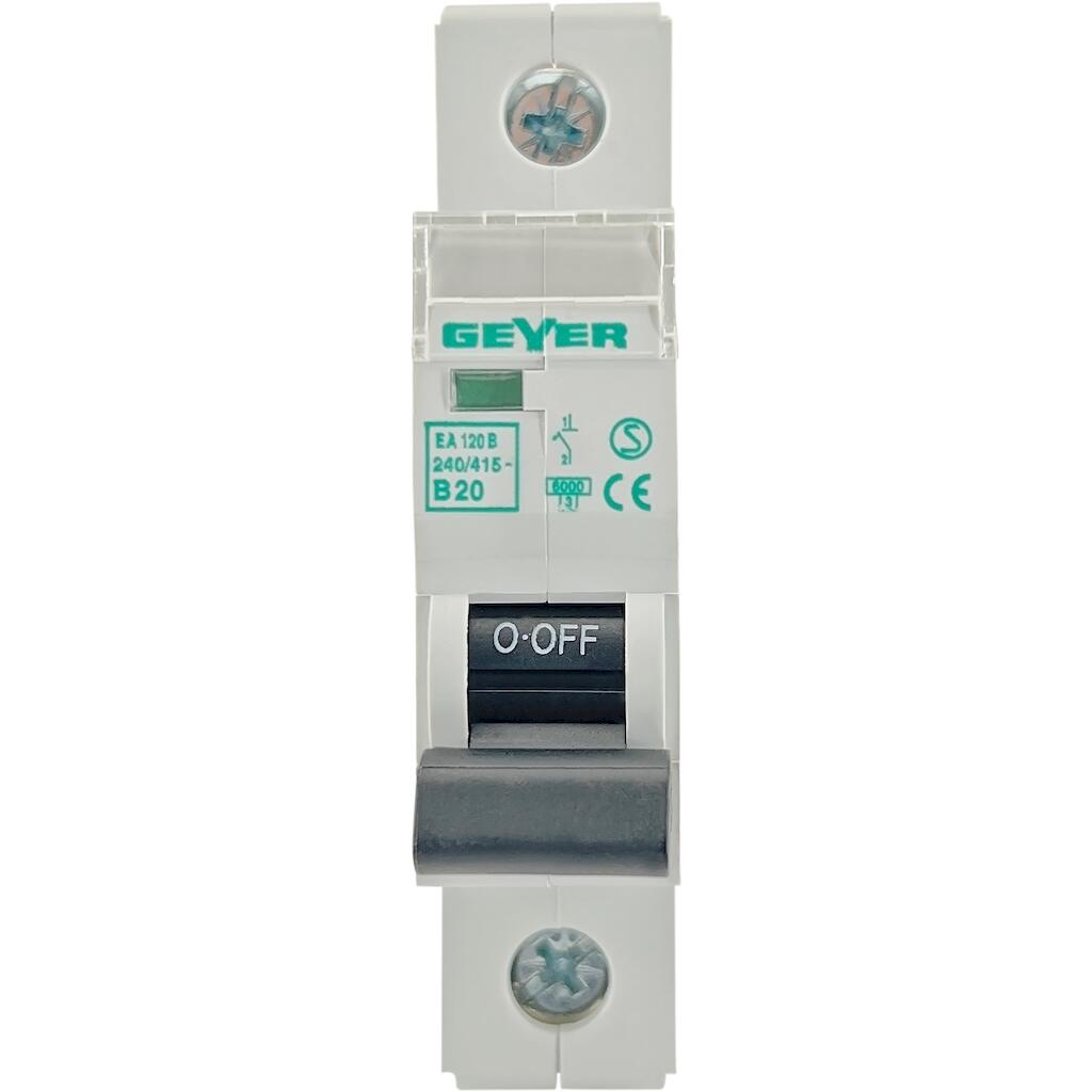 EA120B_3 Geyer Αυτόματη ασφάλεια 1P B 20A 6kA - Image 1