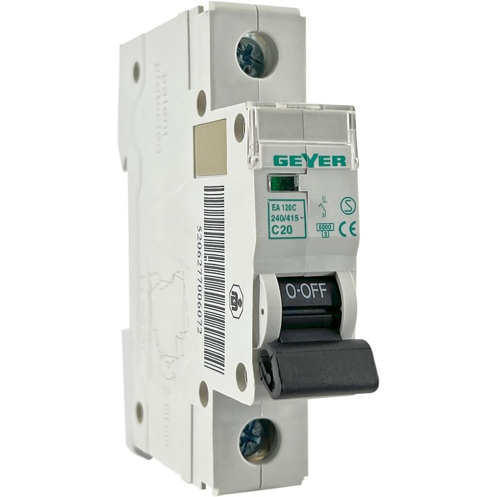 EA120C_4 Geyer Αυτόματη ασφάλεια 1P C 20A 6kA - Image 1