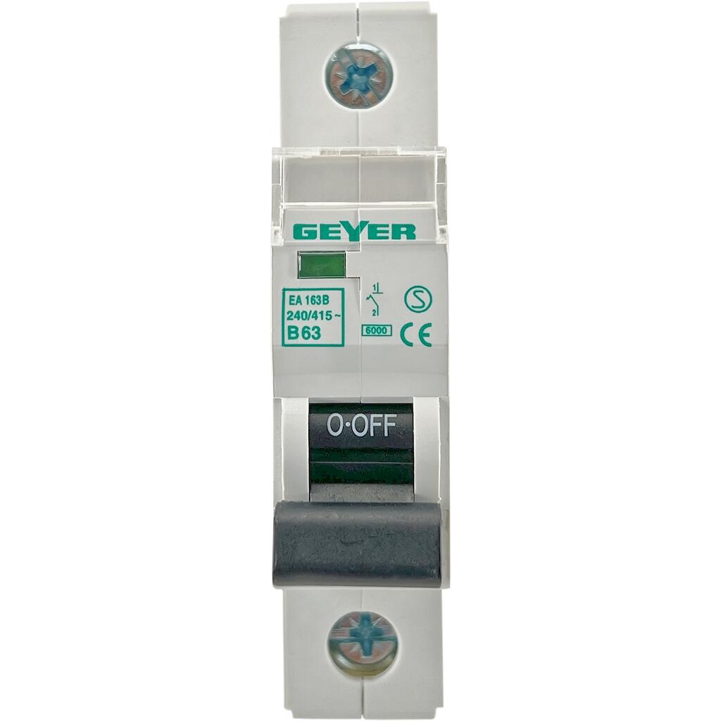 EA163B_3 Geyer Αυτόματη ασφάλεια 1P B 63A 6kA - Image 1