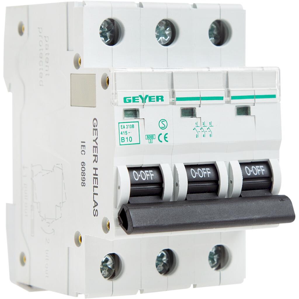 EA310B_4 Geyer Αυτόματη ασφάλεια 3P B 10A 6kA - Image 1