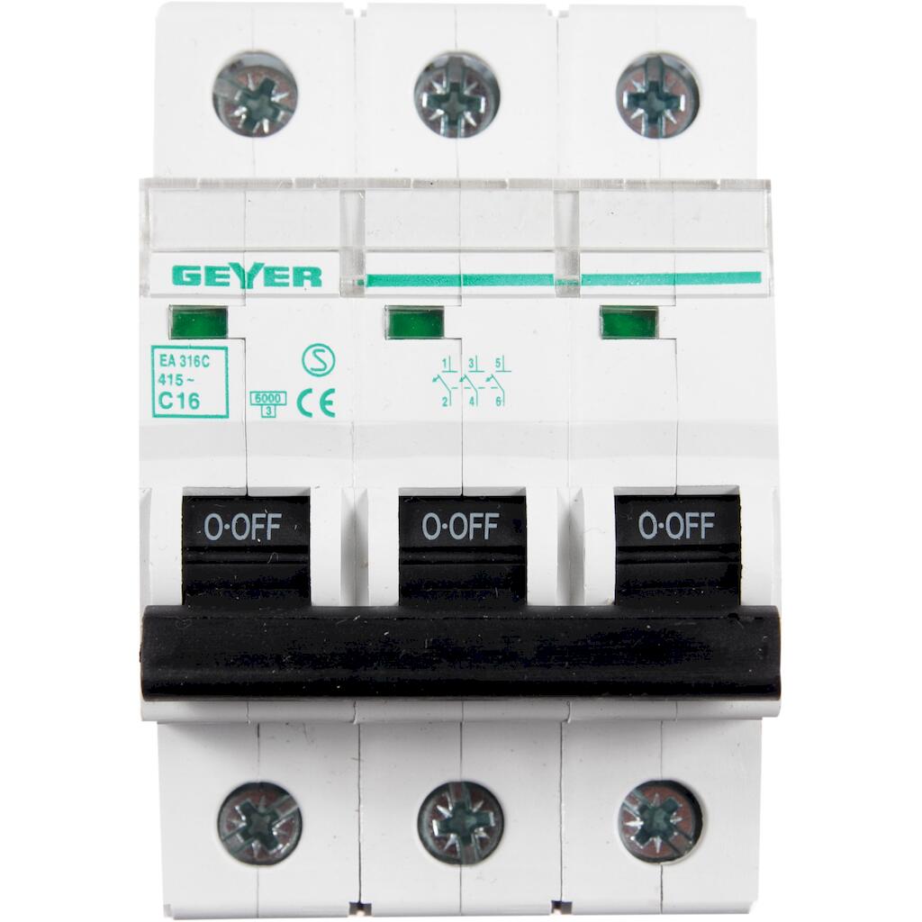 EA316C_3 Geyer Αυτόματη ασφάλεια 3P C 16A 6kA - Image 1