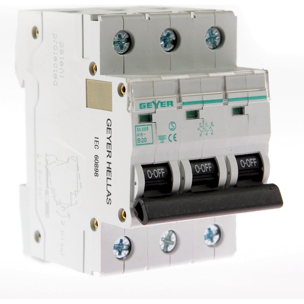 EA320B_4 Geyer Αυτόματη ασφάλεια 3P B 20A 6kA - Image 1