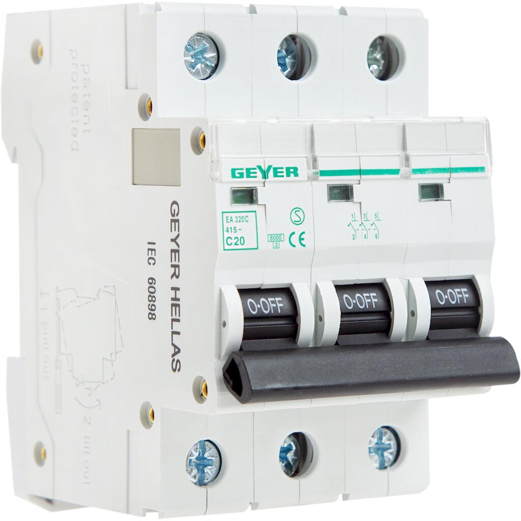 EA320C_4 Geyer Αυτόματη ασφάλεια 3P C 20A 6kA - Image 1