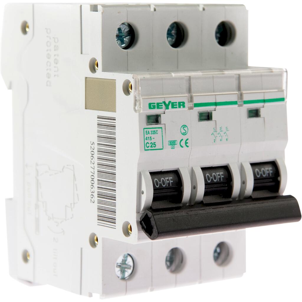EA325C_4 Geyer Αυτόματη ασφάλεια 3P C 25A 6kA - Image 1