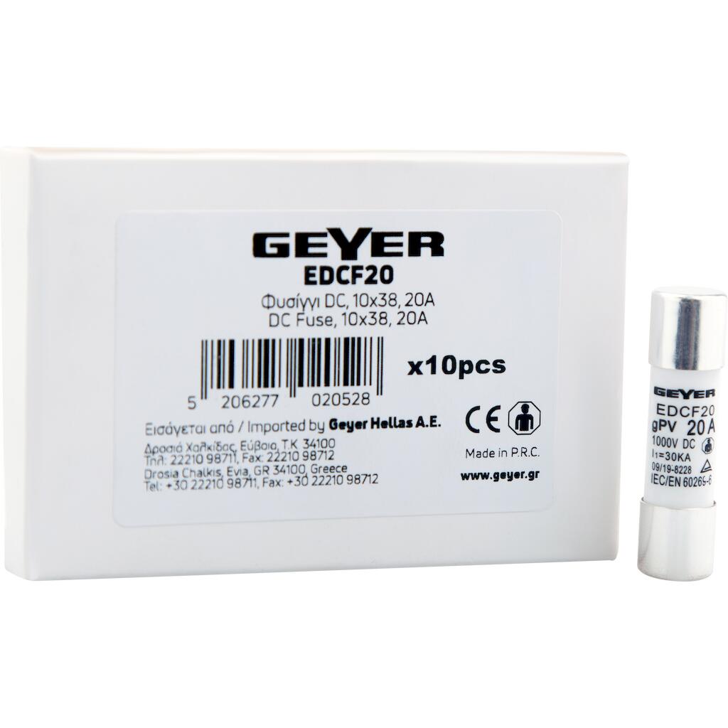 EDCF20_4 Geyer Ασφάλεια DC 10x38 20Α - Image 1