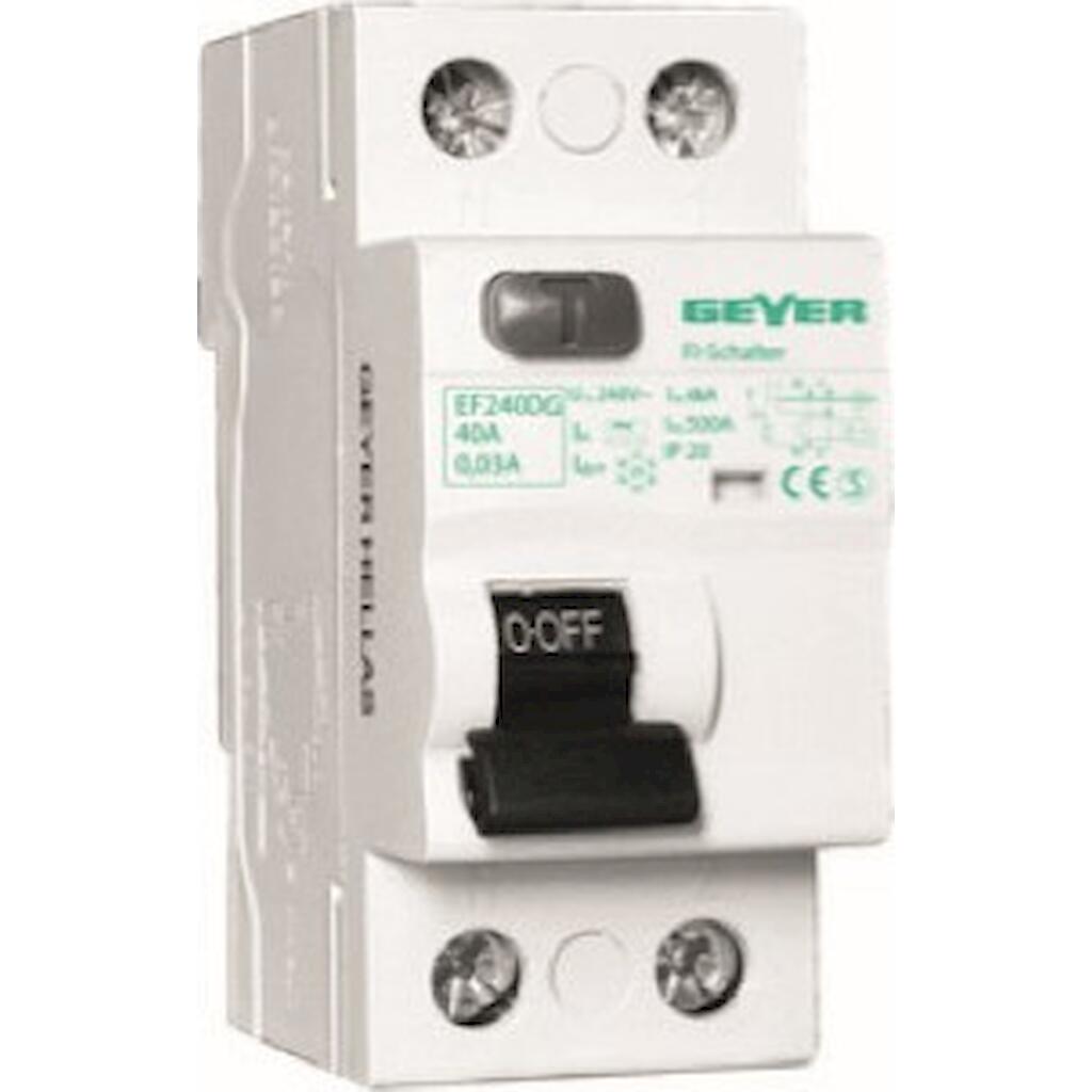 EF225DG_4 Geyer Ρελέ διαρροής 2P 25A 30mA Τύπος AC - Image 1