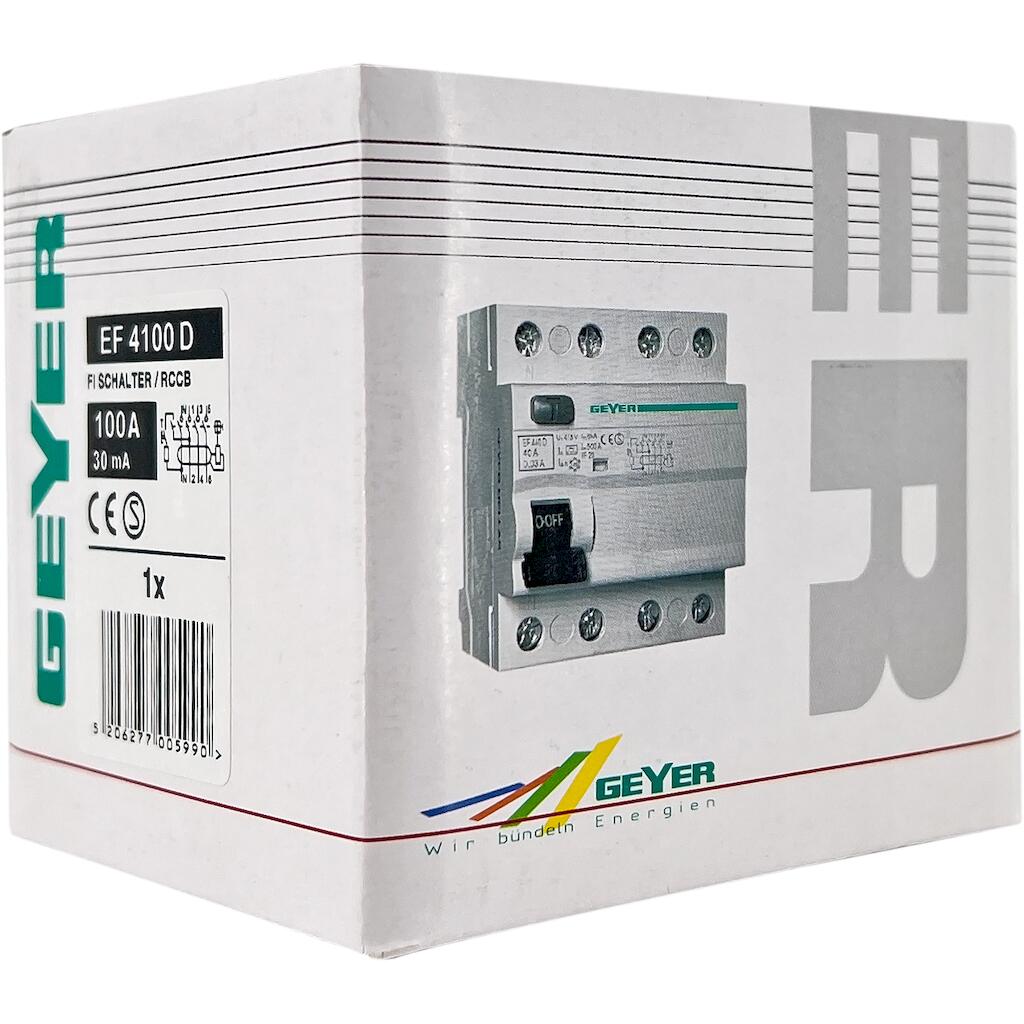 EF4100D_2 Geyer Ρελέ διαφυγής 4P 100A 30mA A - Image 1