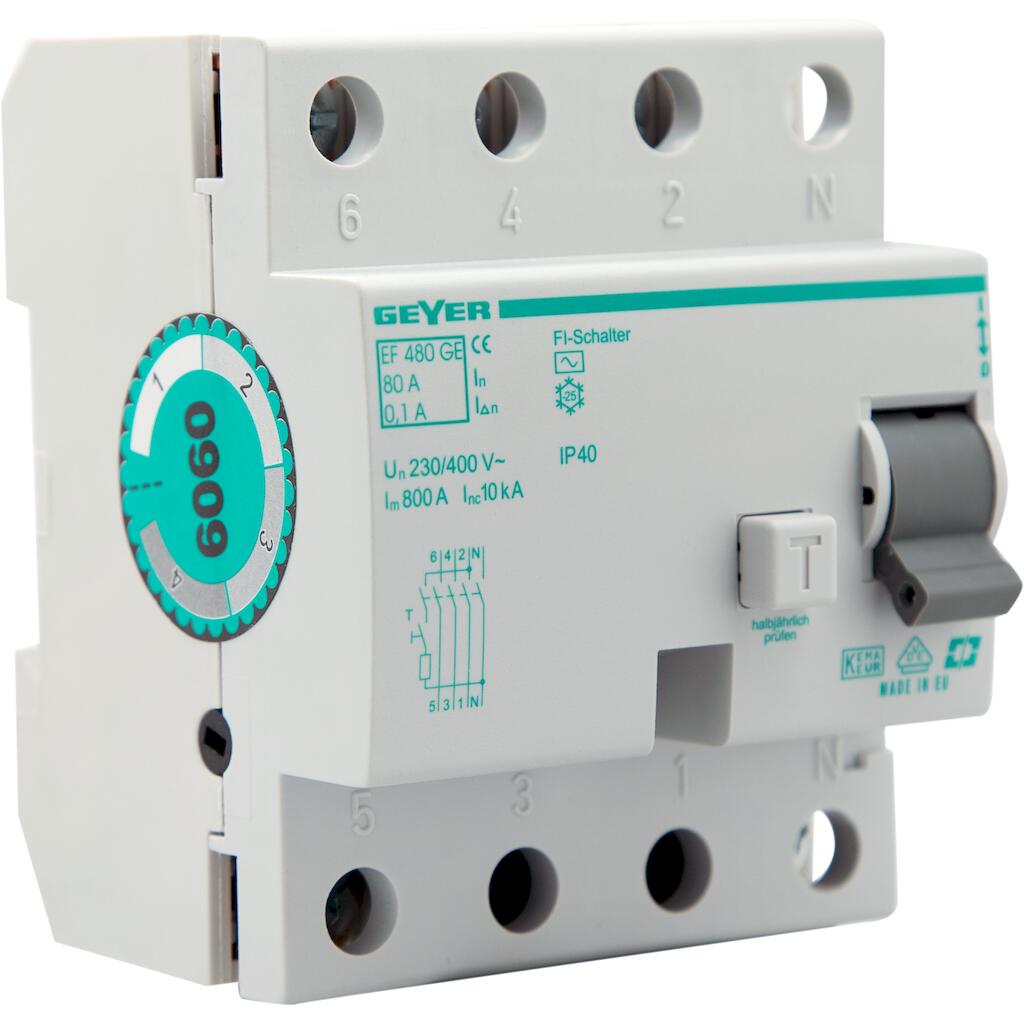 EF480GE_4 Geyer Ρελέ διαρροής 4P 80A 100mA - Image 1