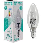 Geyer Λάμπα Αλογόνου Κερί C37 28W E14 2700Κ 369lm
