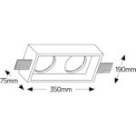 Geyer Γύψινο τετράγωνο spot 2xAR111 350x190mm