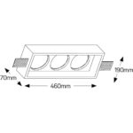 Geyer Γύψινο τετράγωνο spot 3xAR111 460x190mm