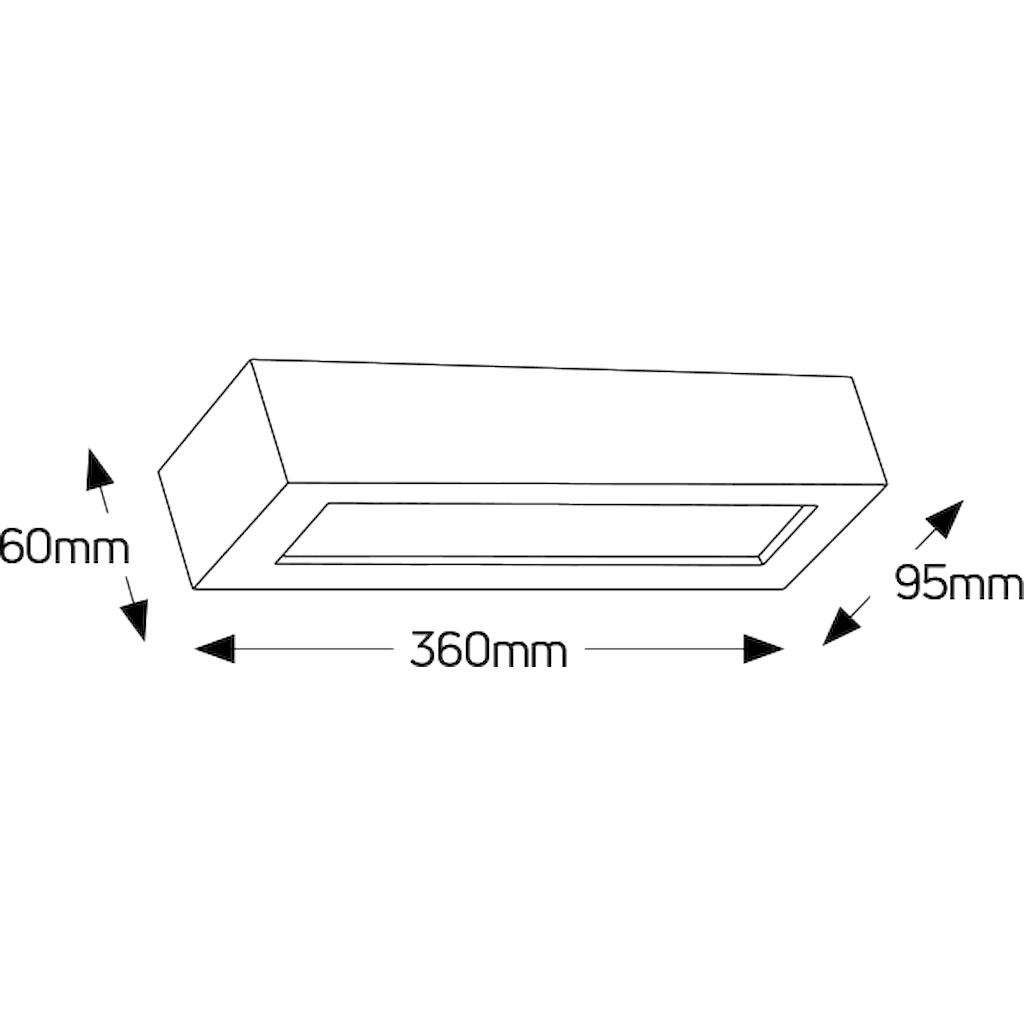 FGA36095UD_1 Geyer Γύψινη απλίκα Recta Up-Down glass L245 2xG9 360x60mm - Image 1