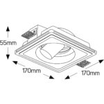Geyer Γύψινο spot ρυθμιζόμενο τετράγωνο 1xGU10 170x170mm - Image 2