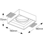 Geyer Γύψινο τετράγωνο spot 1xAR111 190x190mm