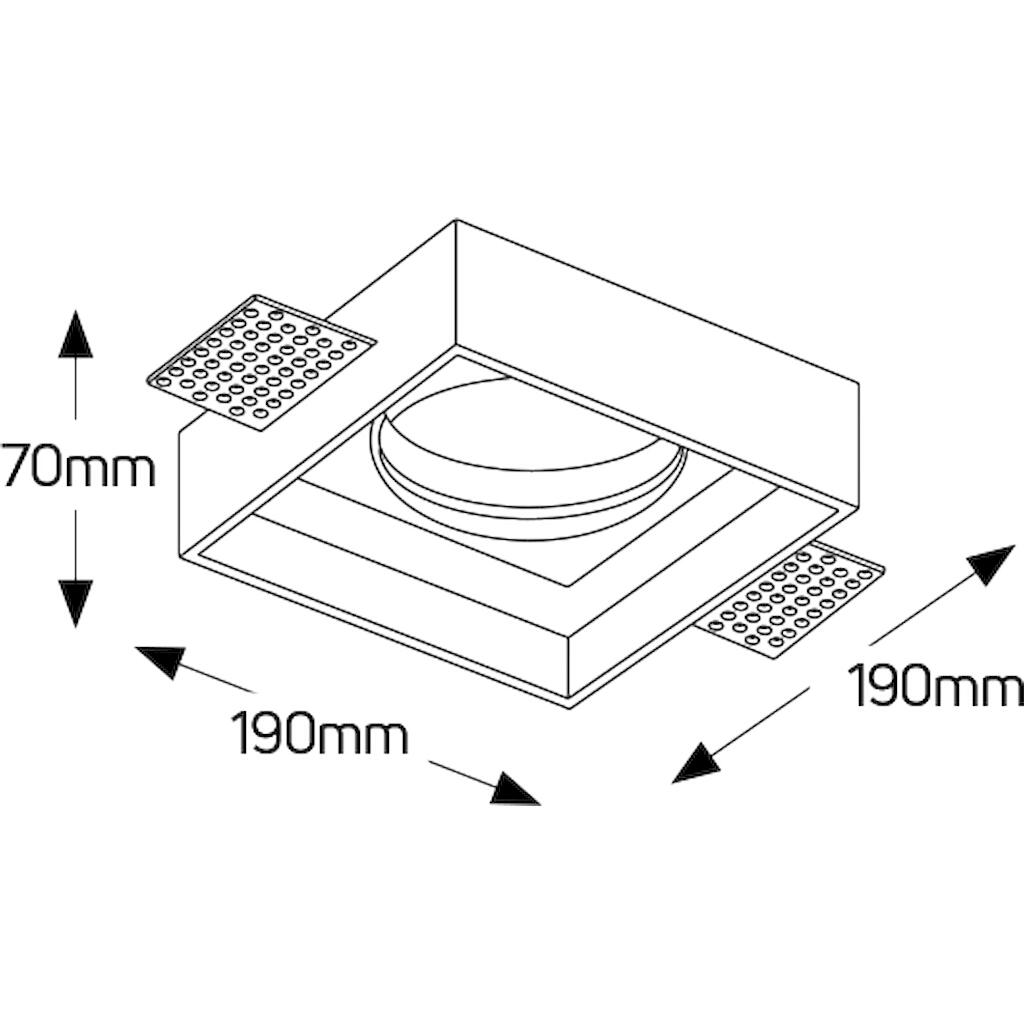 FGS190R_1 Geyer Γύψινο τετράγωνο spot 1xAR111 190x190mm - Image 1