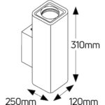 Geyer Γύψινο τετράγωνο spot ρυθμιζόμενο 2xGU10 100x250mm - Image 2