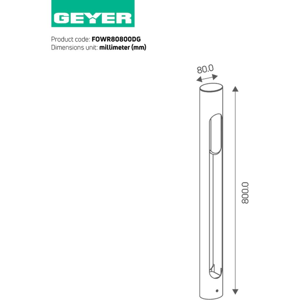 FOWR80800DG_1 Geyer Φωτιστικό δαπέδου E27 T37 80x800 IP54 - Image 1