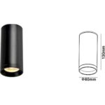 Geyer Spot οροφής επίτοιχο GU10 IP20 μαύρο - Image 3