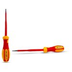 Geyer Κατσαβίδι για βίδες απλής εγκοπής 3Χ100mm με μονωμένες λαβές, ελεγμένο κατά VDE - Image 3