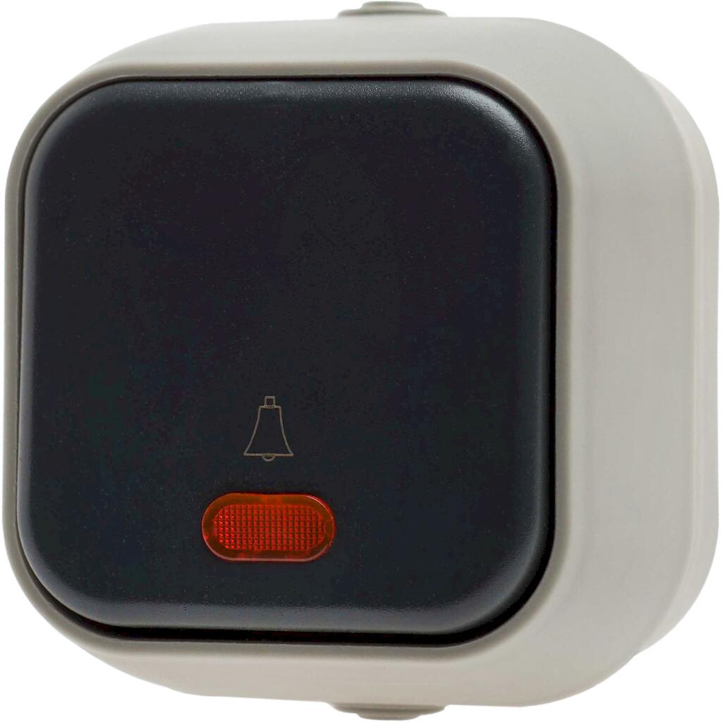 H2-B113M_4 Geyer Μπουτόν κουδουνιού εξωτερικό με ένδειξη γκρι IP54 - Image 1