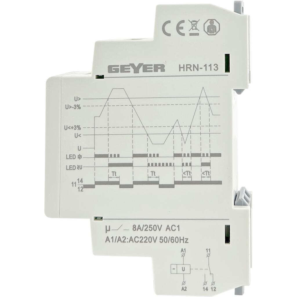 HRN-113_2 Geyer Επιτηρητής τάσης 1Φ 150-275V 1C/O 1M - Image 1