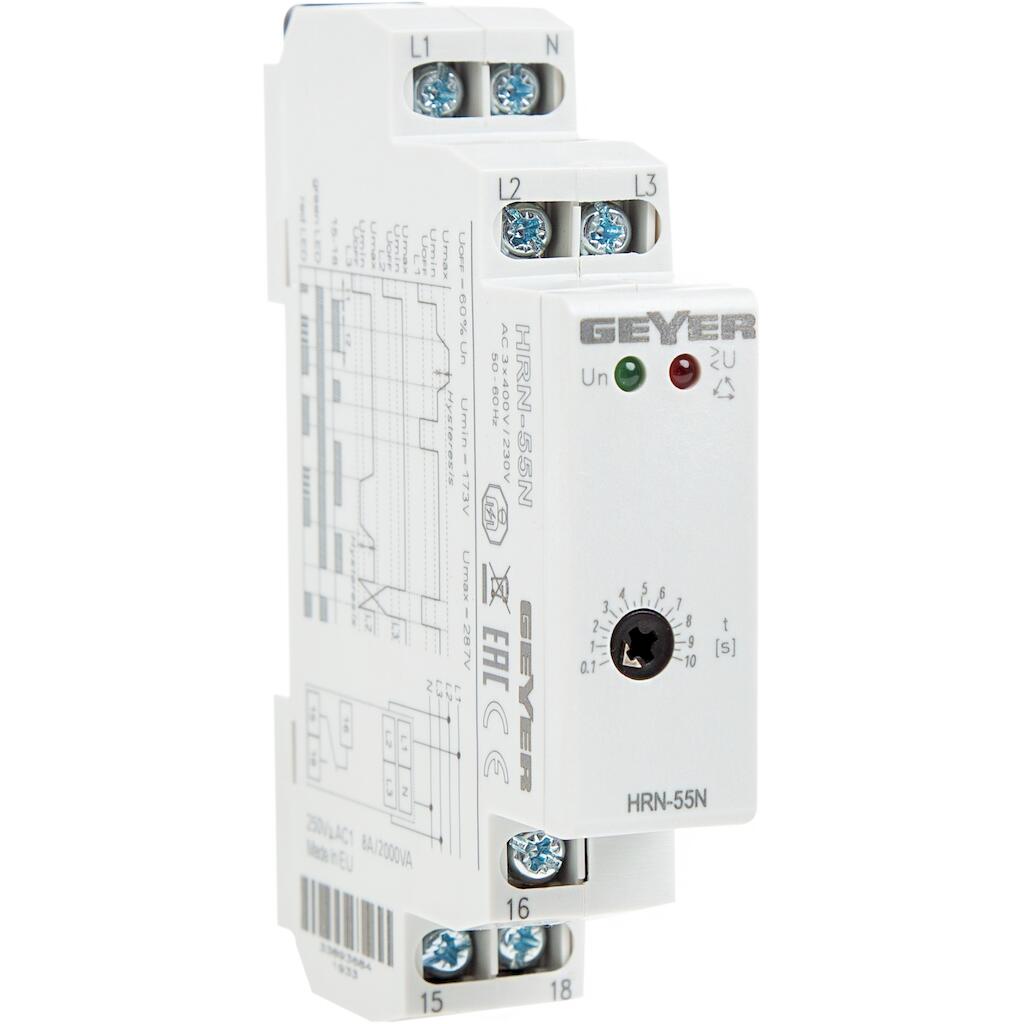 HRN-55N_4 Geyer Επιτηρητής τάσης με ουδ. 3Φ 3x400/230V 1C/O 1M - Image 1