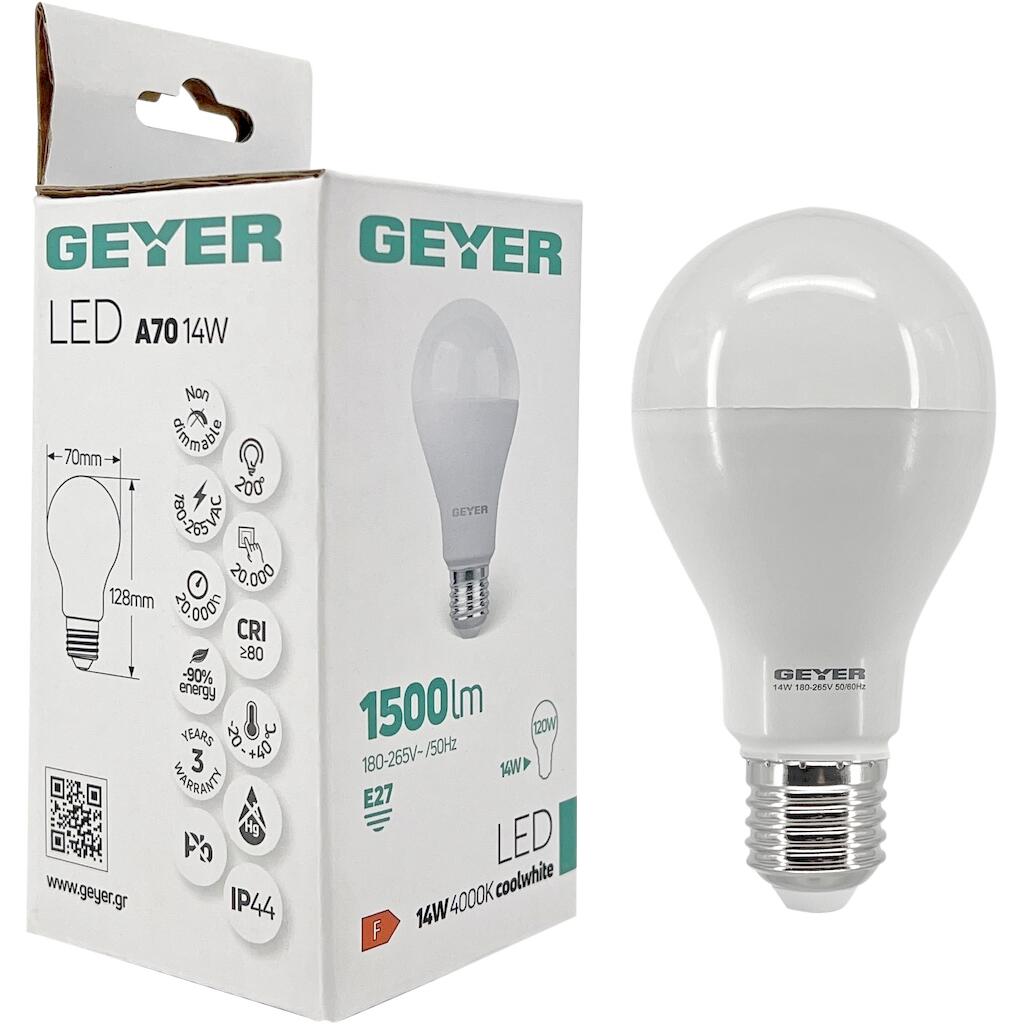 LA70CE2714_2 Geyer Λάμπα LED A70 14W E27 4000K 1500lm Pf>0.9 IP44 - Image 1
