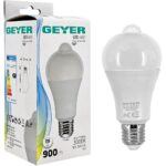 Geyer Λάμπα LED Κλασική A65 11W E27 3000K 1050lm με αισθητήρα κίνησης