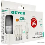 Geyer Λάμπα LED Κερί C35 4.5W E14 4000K 470lm 4+1 ΔΩΡΟ - Image 3