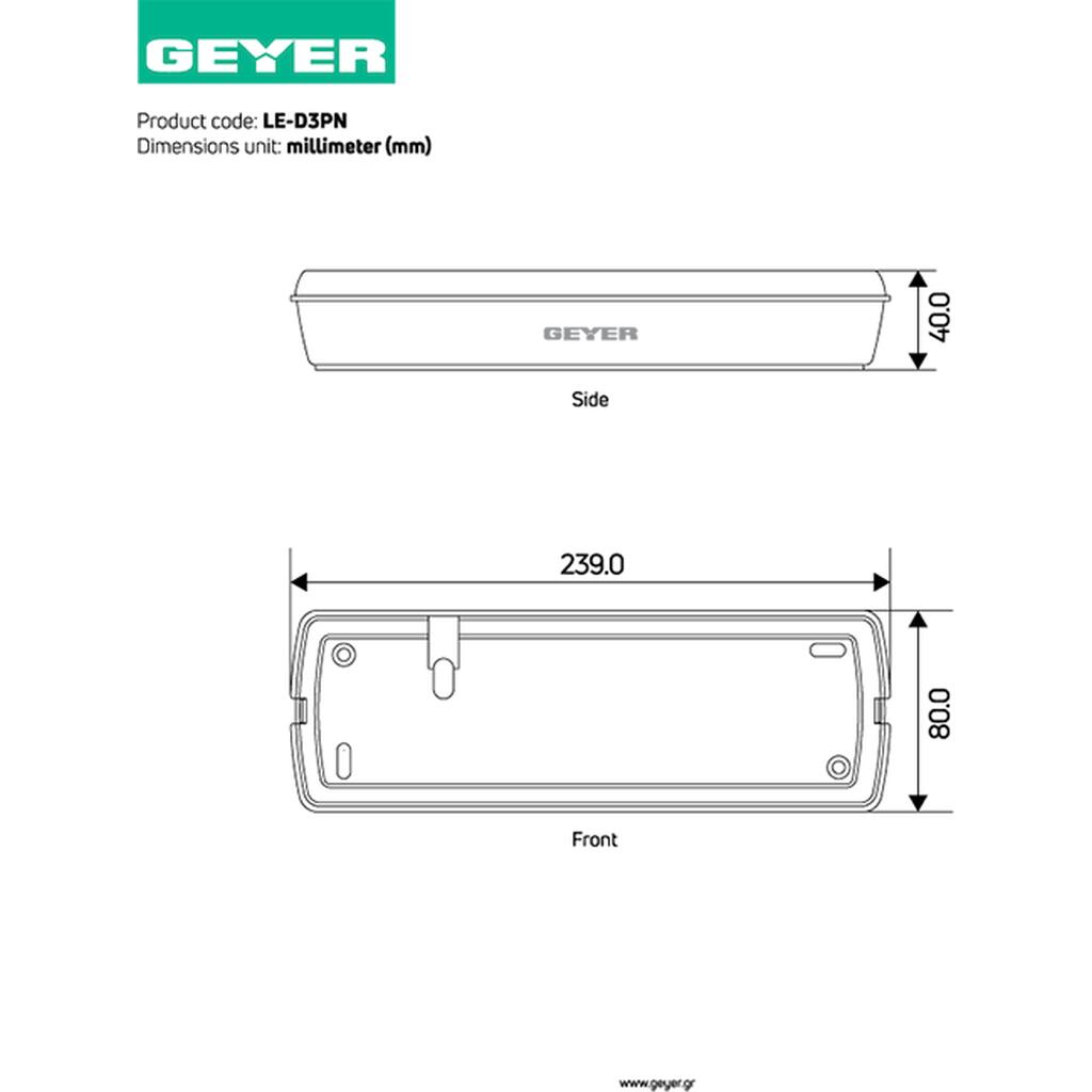 LE-D3PN_1 Geyer Kit ανάρτησης LED φωτιστικού ασφαλείας LE-D3 - Image 1