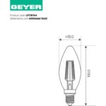 Geyer Λάμπα LED Κερί Filament C35 4W E14 2700K 470lm - Image 3
