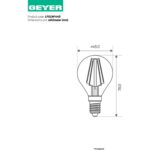Geyer Λάμπα LED Σφαιρική Filament G45 4W E14 2700K 380lm dim - Image 2