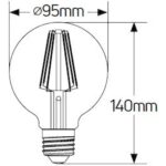 Geyer Λάμπα LED Γλόμπος Filament G95 5W E27 4000K 600lm - Image 3