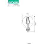 Geyer Λάμπα LED Γλόμπος Filament G125 8W E27 2700K 880lm dim - Image 4