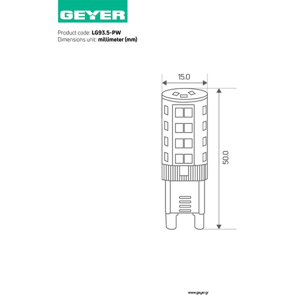 LG93.5-PW_1 Geyer Λάμπα LED G9 3.5W 3000Κ 350lm - Image 1