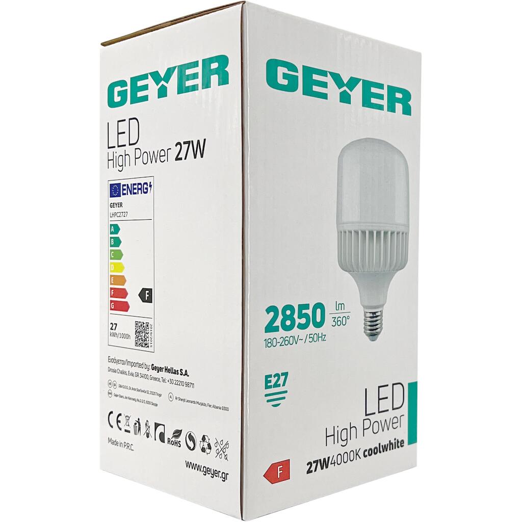 LHPC2727_3 Geyer Λάμπα LED High Power Premium 27W E27 4000K 2850lm PF>0.9 IP44 - Image 1
