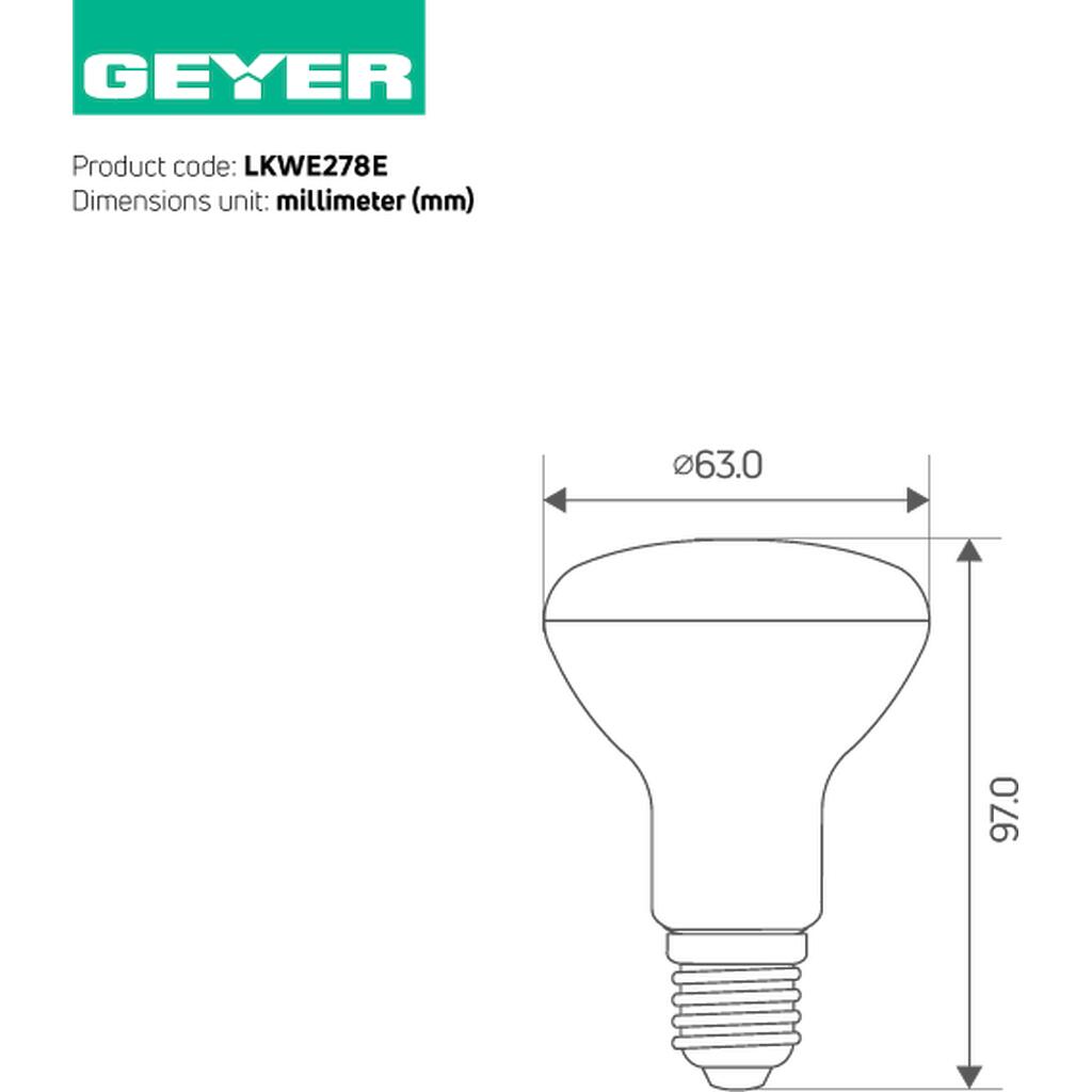 LKWE278E_1 Geyer Λάμπα LED R63 8W E27 3000K 806lm - Image 1