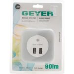 Geyer LED Φωτάκι Νυκτός με 2ΧUSB + Sensor - Image 2